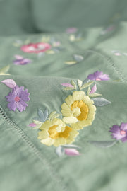 Adeline Green Embroidered Slit Dress