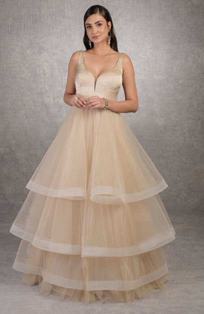 Celestial Veil dress in nude