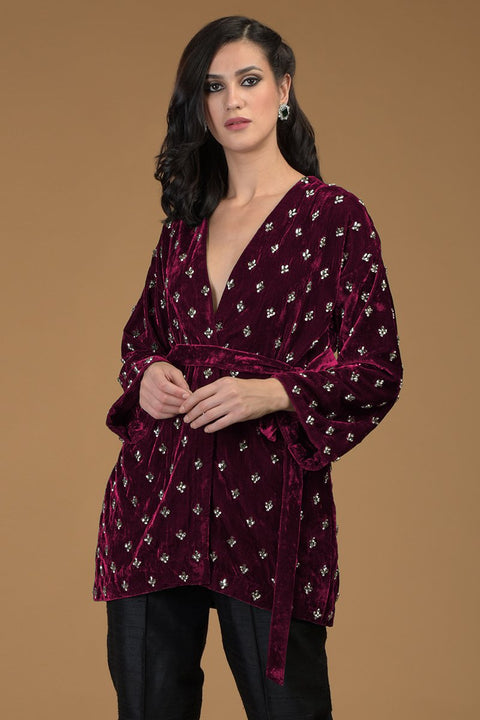 MAROON DRIVE KIMONO JACKET