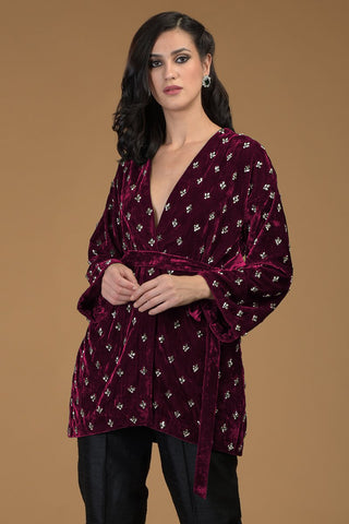 MAROON DRIVE KIMONO JACKET