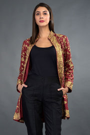 CLASSIC MAROON LONG JACKET