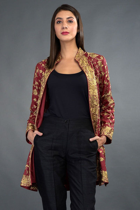 CLASSIC MAROON LONG JACKET