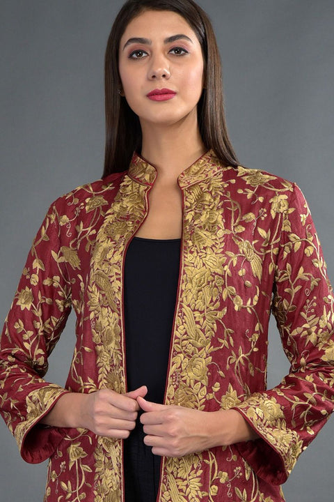 CLASSIC MAROON LONG JACKET