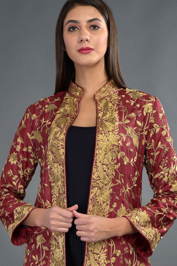 CLASSIC MAROON LONG JACKET
