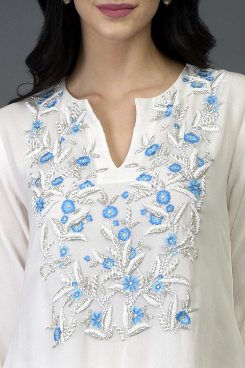 FLORAL WHITE TUNIC TOP