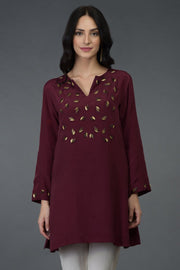 SCATTERED LEAVES TUNIC TOP