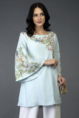 BLUE BIRDS TUNIC TOP