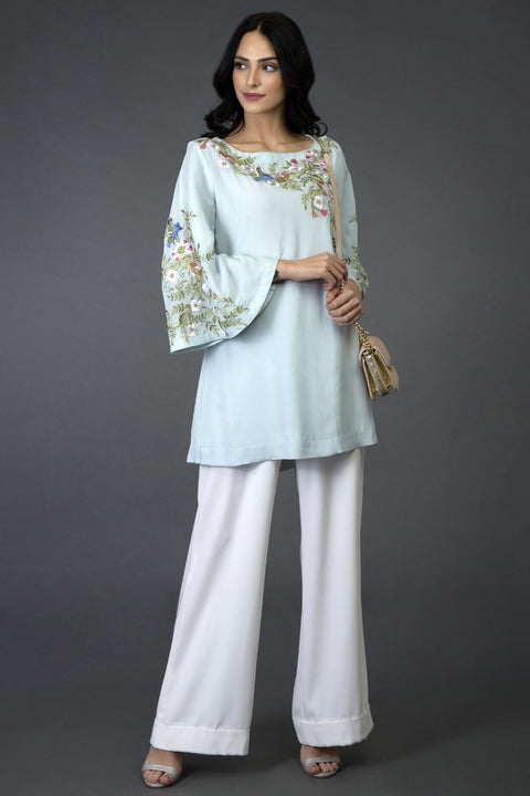 BLUE BIRDS TUNIC TOP