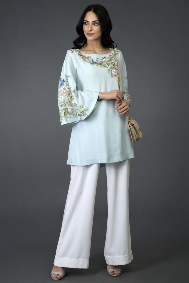 BLUE BIRDS TUNIC TOP