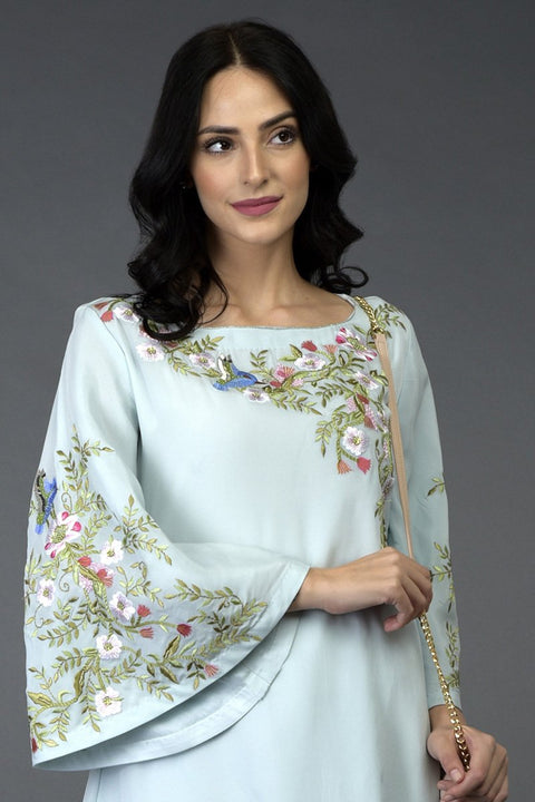 BLUE BIRDS TUNIC TOP