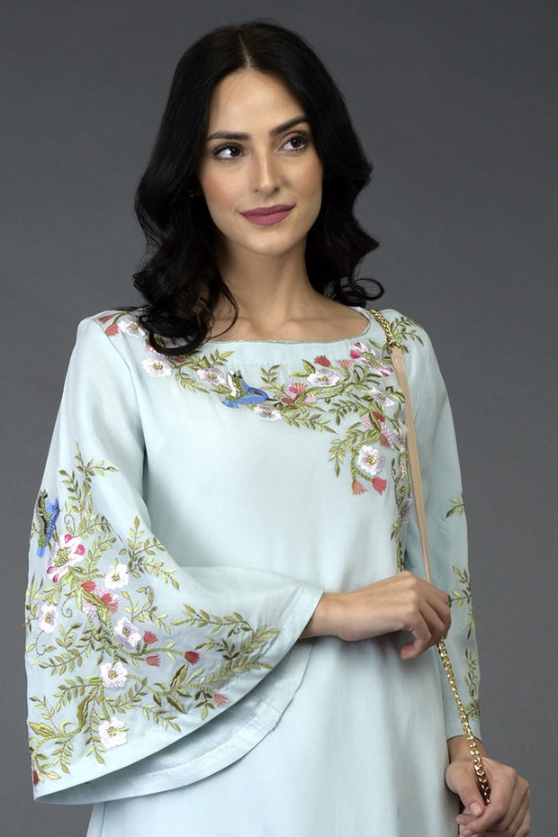 BLUE BIRDS TUNIC TOP