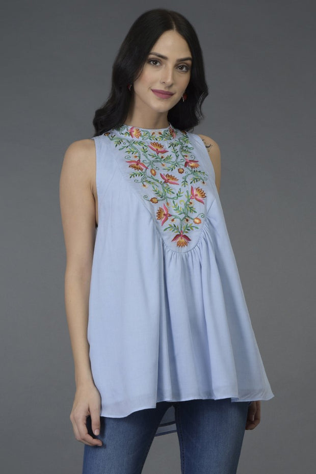 SKY NECK TUNIC TOP