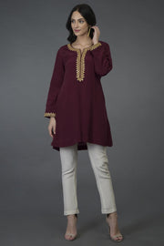 BURGUNDY GOLD TUNIC TOP