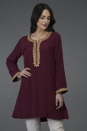 BURGUNDY GOLD TUNIC TOP