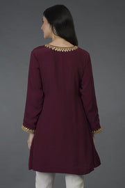 BURGUNDY GOLD TUNIC TOP