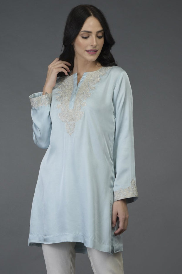 ROYAL SILVER TUNIC TOP