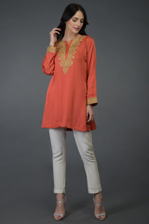 LIVING CORAL TUNIC TOP