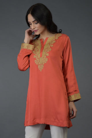 LIVING CORAL TUNIC TOP