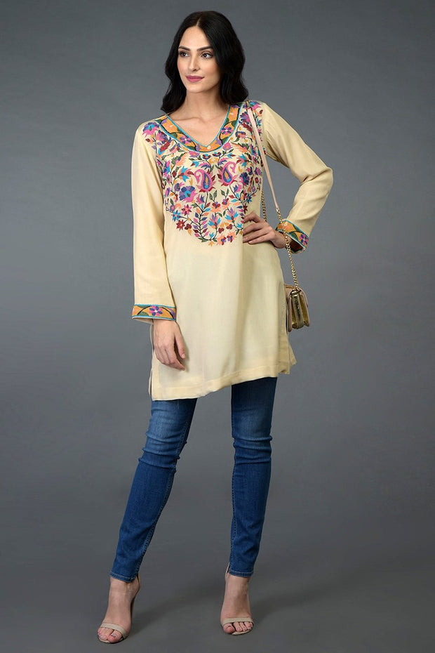 DEEP CREAM TUNIC TOP