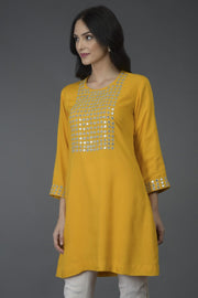 YELLOW MIRROR TUNIC TOP