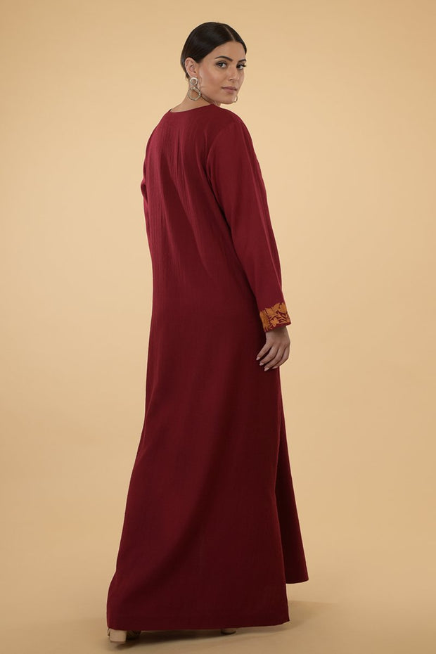 MAROON MUSTARD KAFTAN