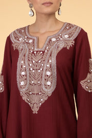 MAROON PAISLEY KAFTAN