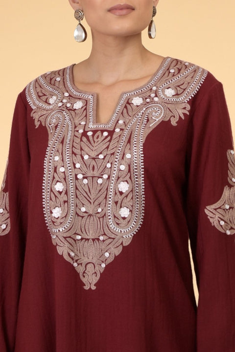 MAROON PAISLEY KAFTAN