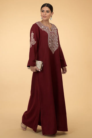 MAROON PAISLEY KAFTAN