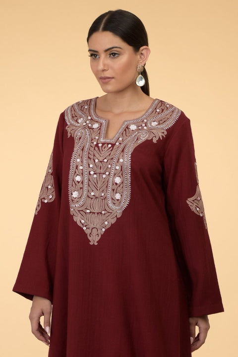 MAROON PAISLEY KAFTAN
