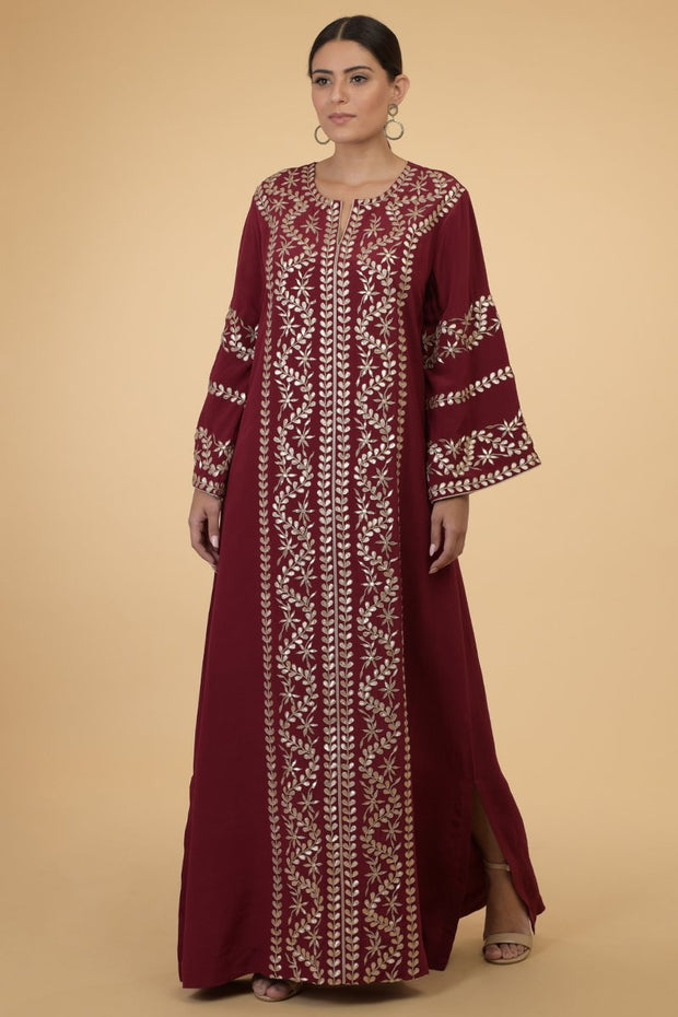BATHED LEAVES FLORAL KAFTAN