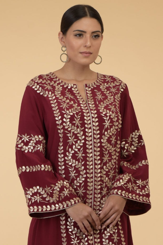 BATHED LEAVES FLORAL KAFTAN