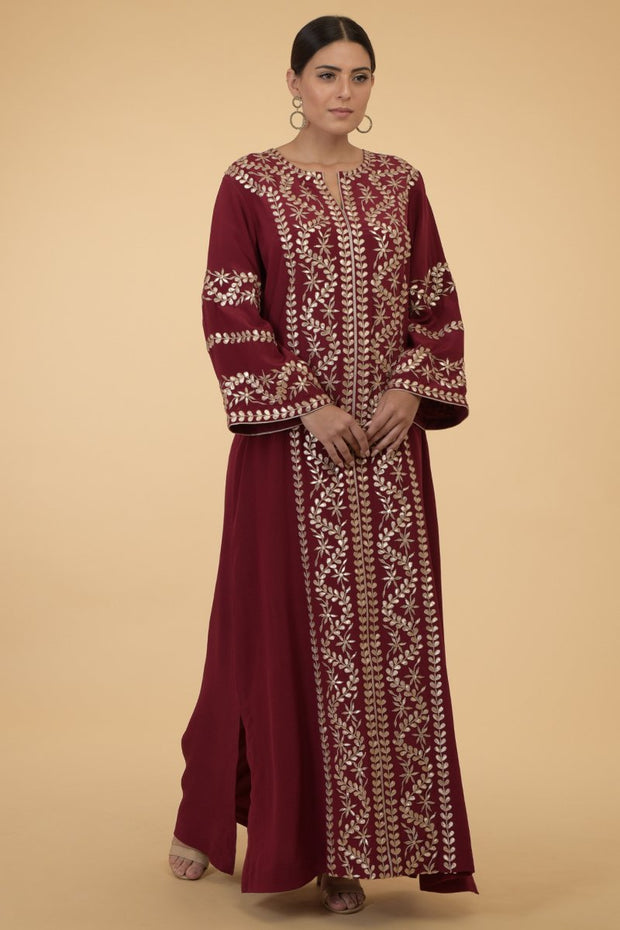 BATHED LEAVES FLORAL KAFTAN