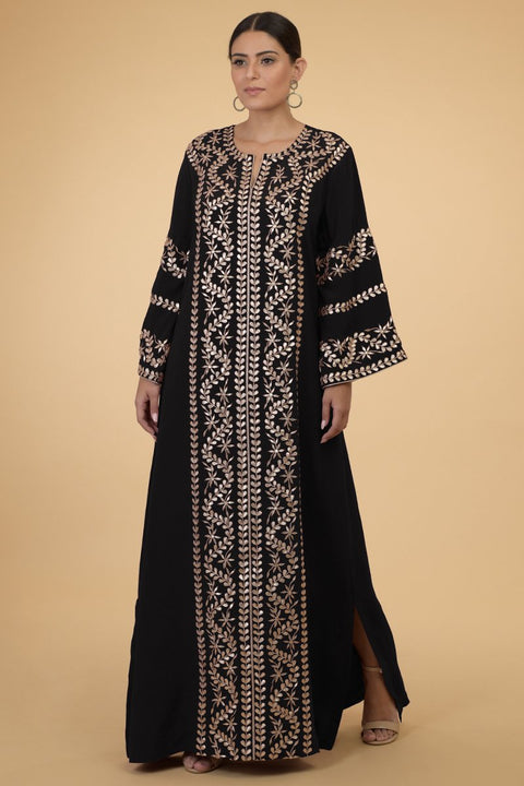 BATHED LEAVES GOLD KAFTAN