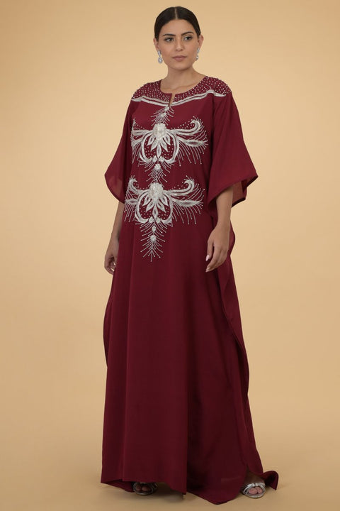 SILVER FERNS BURGUNDY KAFTAN