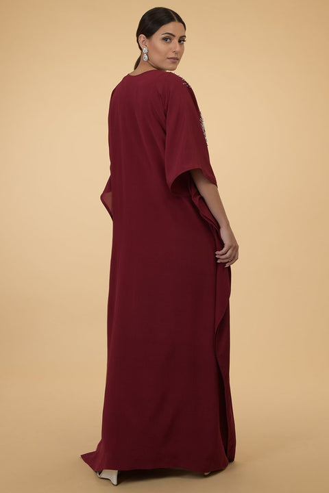 SILVER FERNS BURGUNDY KAFTAN