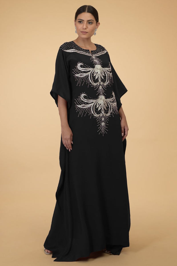SILVER FERNS BLACK KAFTAN