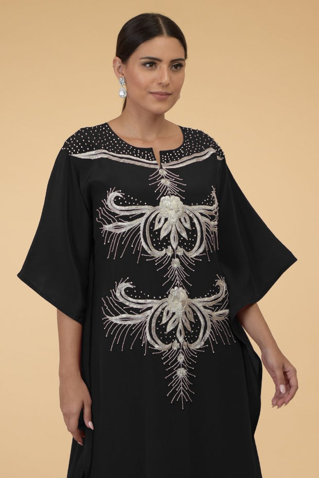 SILVER FERNS BLACK KAFTAN