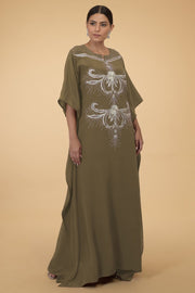 SILVER FERNS OLIVE KAFTAN