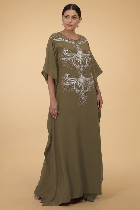 SILVER FERNS OLIVE KAFTAN