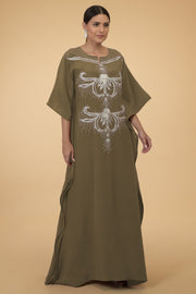SILVER FERNS OLIVE KAFTAN