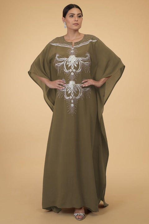 SILVER FERNS OLIVE KAFTAN