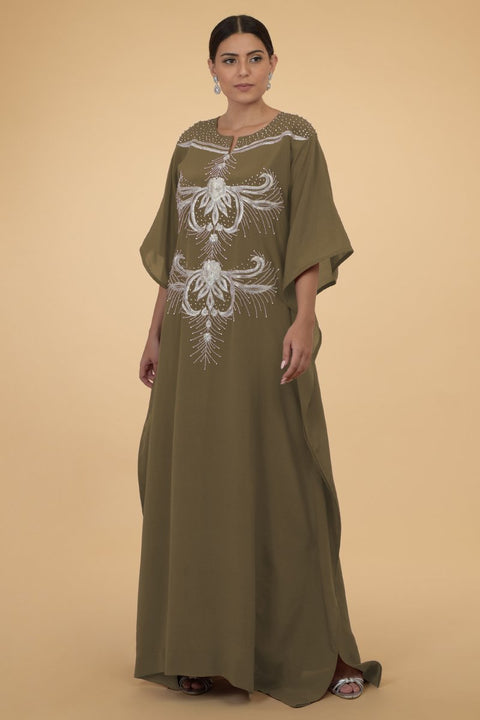 SILVER FERNS OLIVE KAFTAN