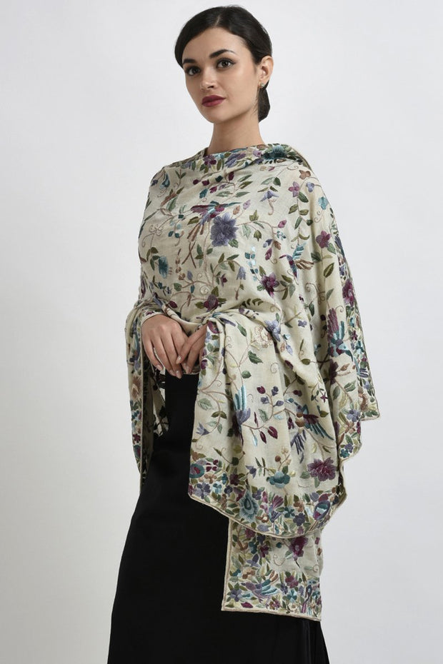 CLASSIC IVORY PASHMINA SHAWL