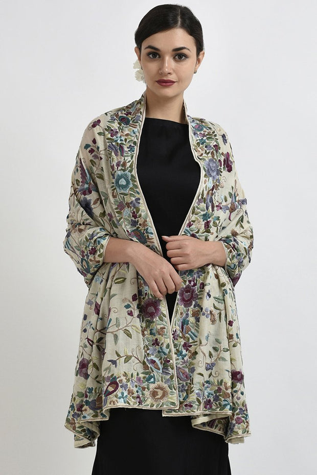 CLASSIC IVORY PASHMINA SHAWL