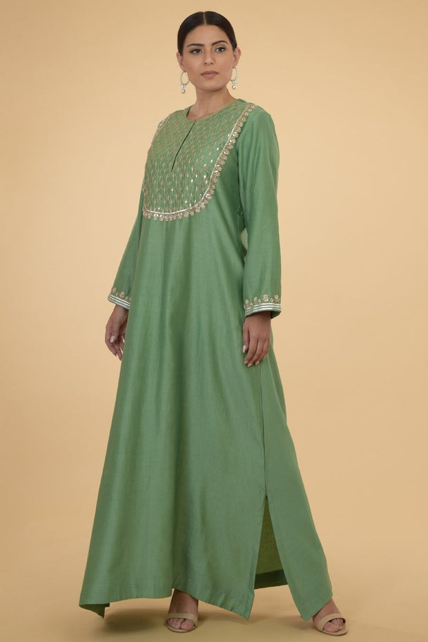 GREEN ROSE KAFTAN