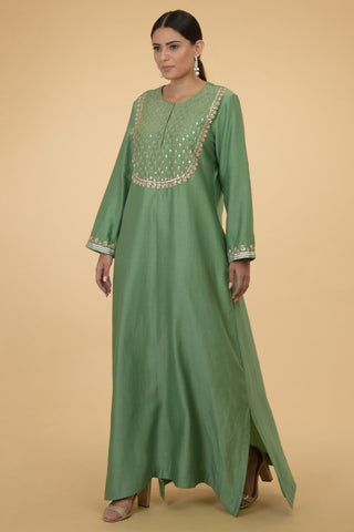 GREEN ROSE KAFTAN