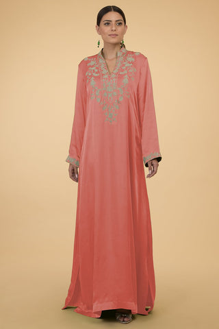 TERRACOTTA KASHMIR KAFTAN