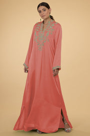 TERRACOTTA KASHMIR KAFTAN