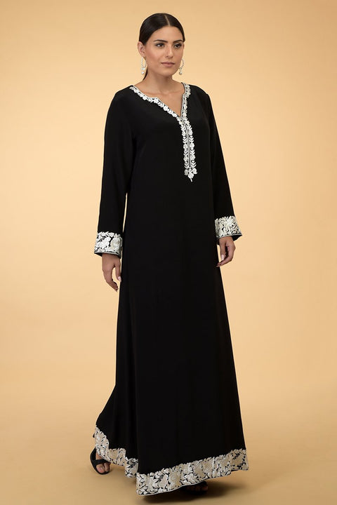 BLACK IVORY KAFTAN