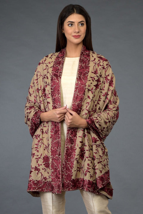 MAROON MIST PASHMINA SHAWL